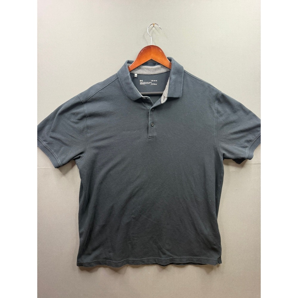 Under Armour Polo Shirt Mens Gray HeatGear Loose Fit Large